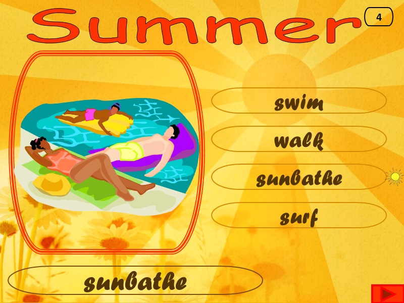 Summer sunbathe walk swim surf sunbathe 4